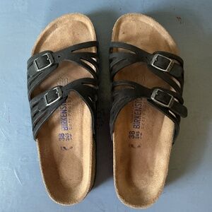 Birkenstock Granada Soft Footbed Strappy Sandal Black 7-7.5 38N